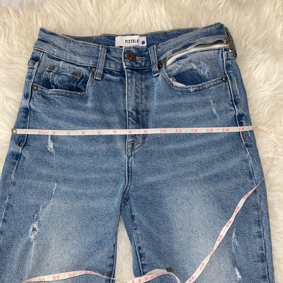 Pistola Fringe Hem Straight Leg Jeans Blue 
High Rise. - Picture 7 of 10